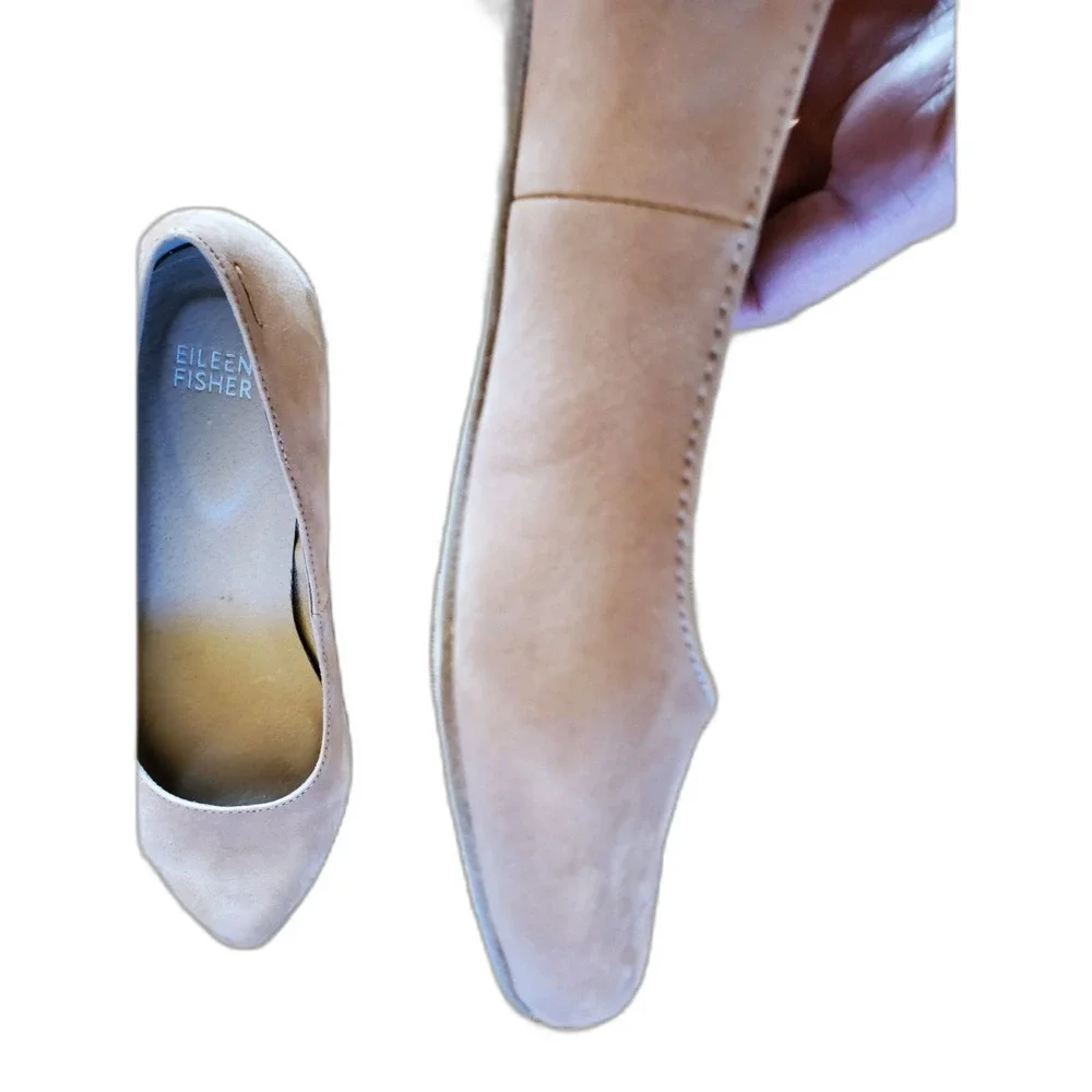 Eileen Fisher Pointed Flat Shoes Nude Quiet Luxury Comfort 5.5 VGUC